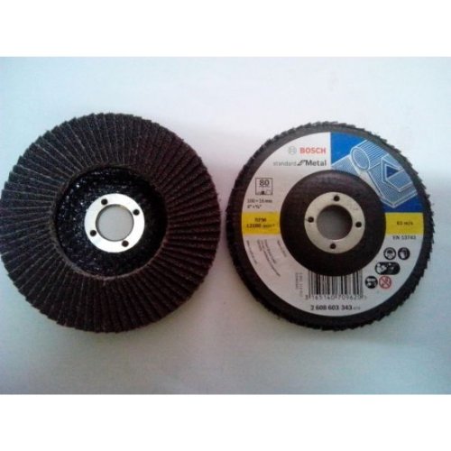 Bosch 2608603342 Flap Disc 100mm 60 Grit, Pack of 10 image 0