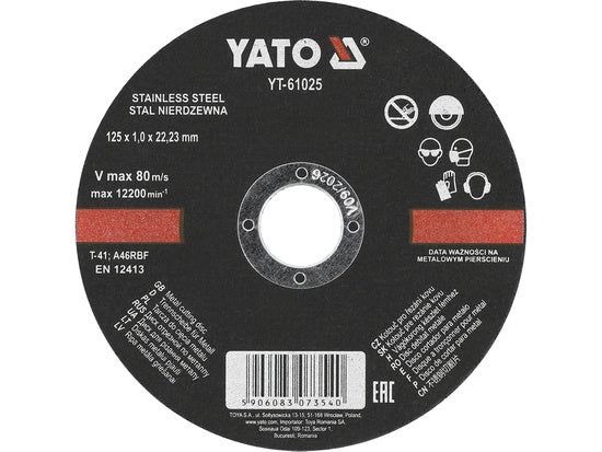 Yato Inox Cutting Disc 125X1,0X22,2MM image 0