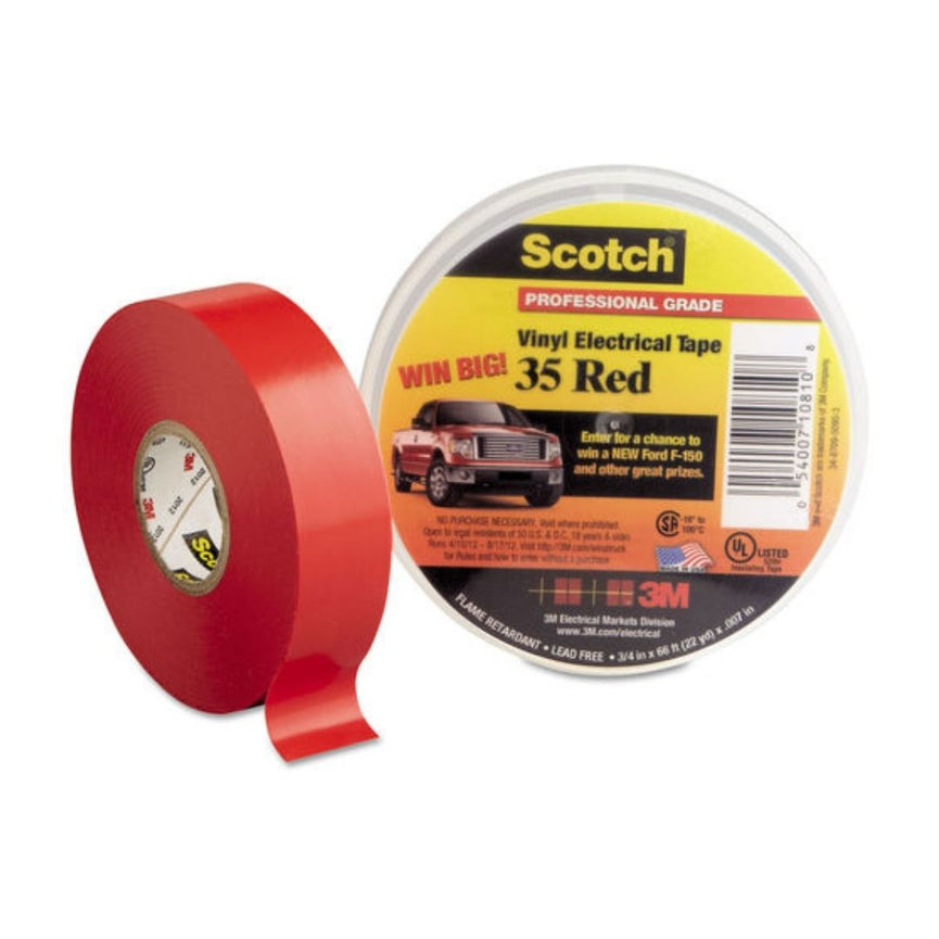 Scotch? Vinyl Electrical Tape Red (3/4 in. x 66 ft. x 7 mil) image 1