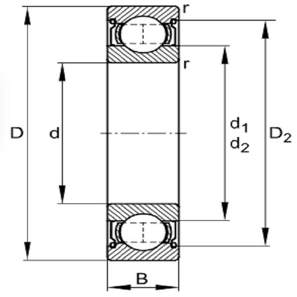 6306-2Z Deep Groove Ball Bearing image 1