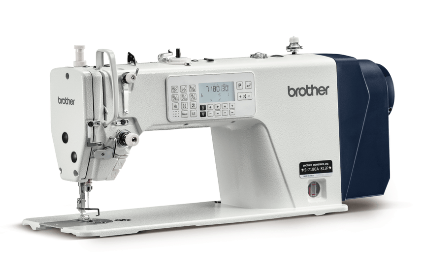 S-7180-A Single Needle Direct Drive Straight Lock Stitcher with Thread Trimmer, Electric Feeding System and Presser Foot Lifter